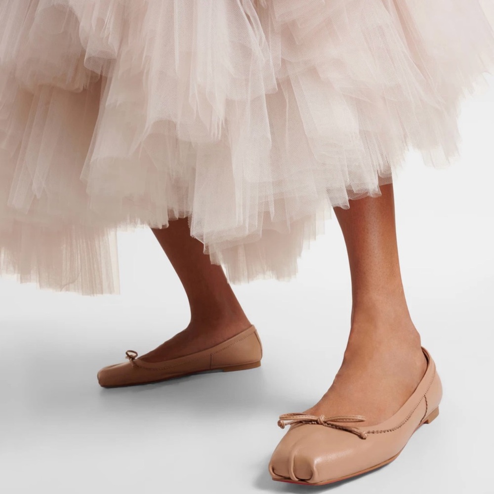 Christian Louboutin Mamadrague Flat Nude Blush Beige Nappa Ballet Ballerina 36 - Picture 3 of 14